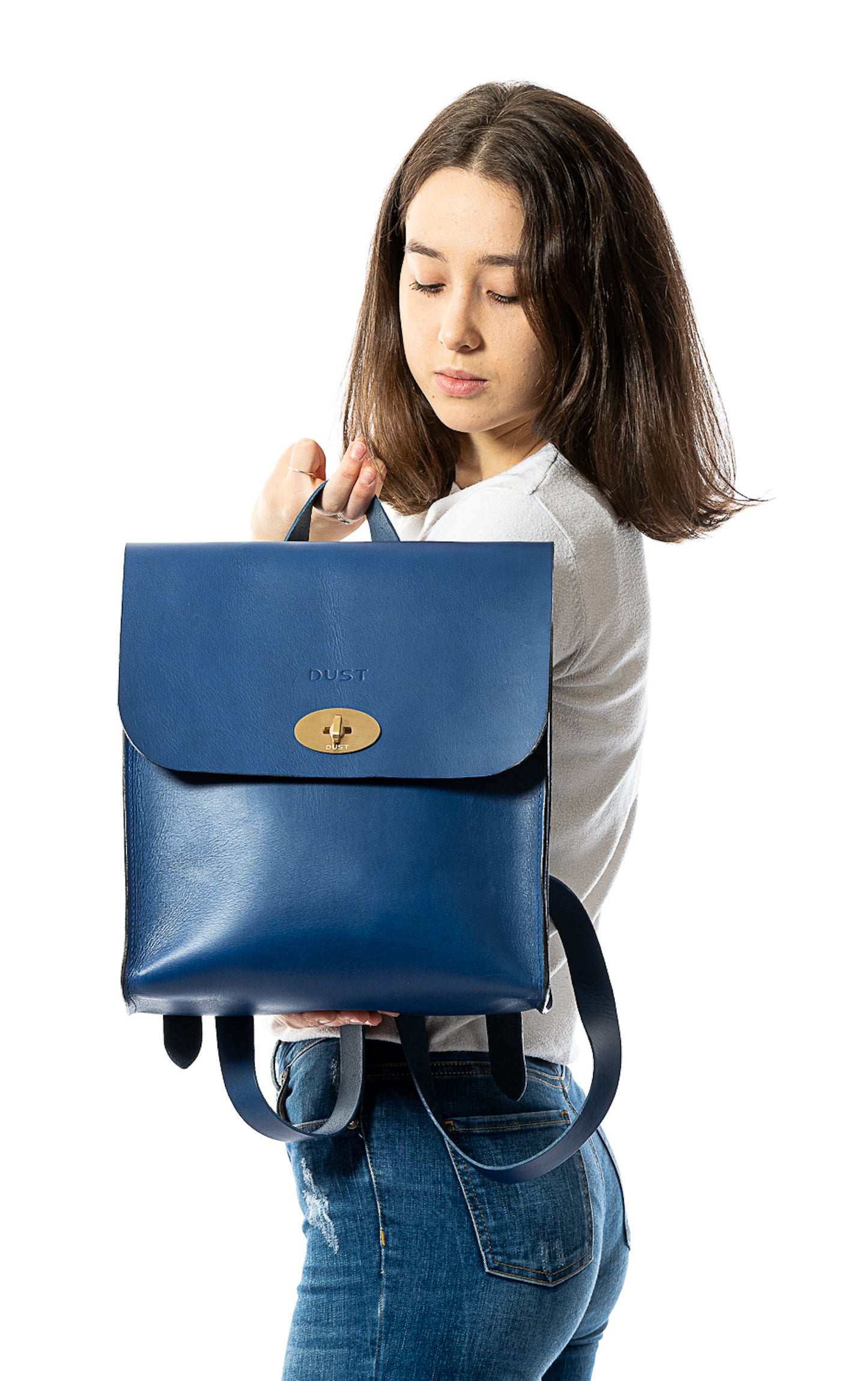 Zaino in pelle in Cuoio Blue Artist Collection