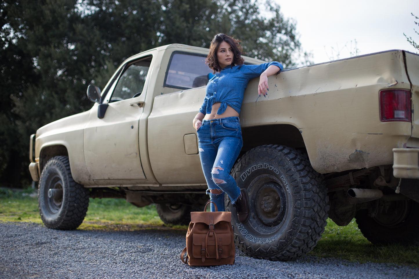 Zaino in pelle marrone Heritage Mod 103