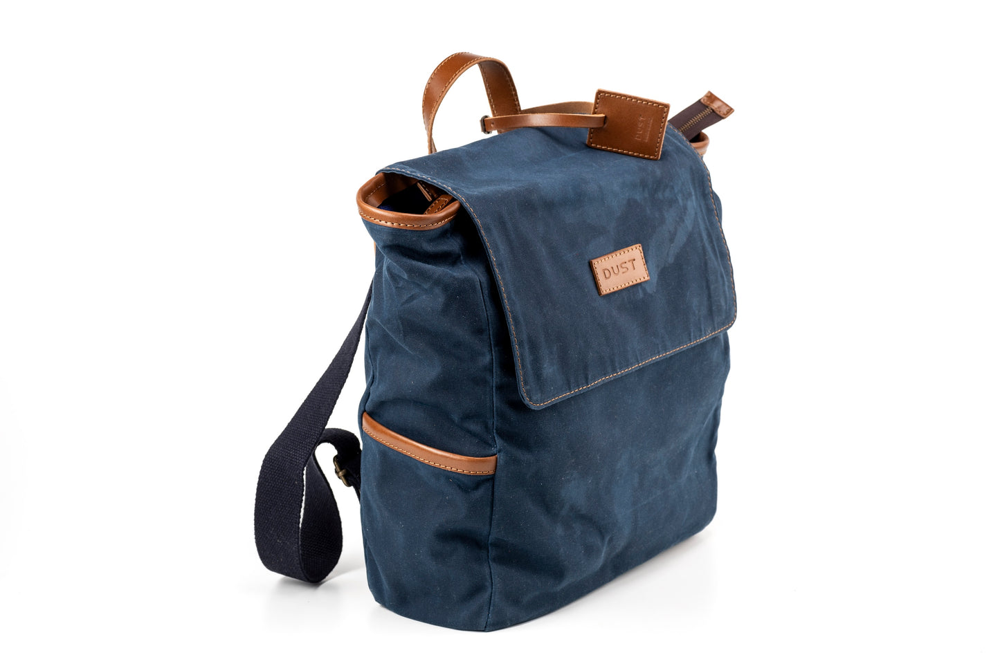 Zaino in pelle in cotone cerato Made In Usa Blu