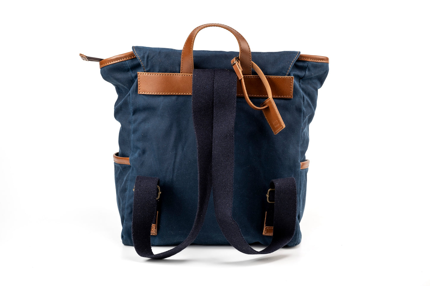 Zaino in pelle in cotone cerato Made In Usa Blu