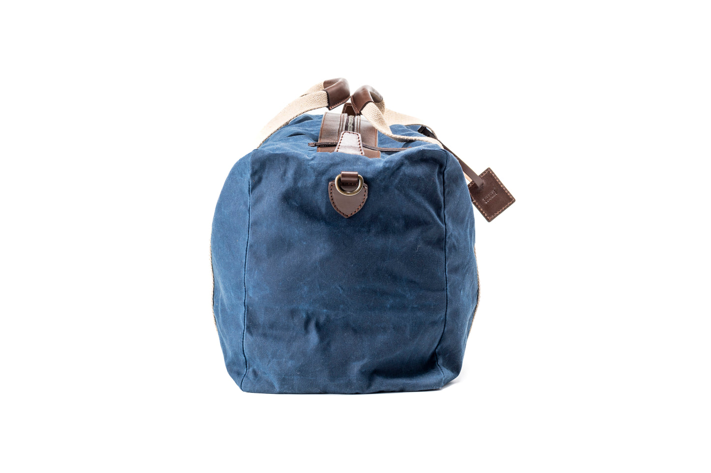 Duffle Bag In Waxed Cotton Made in USA Blue