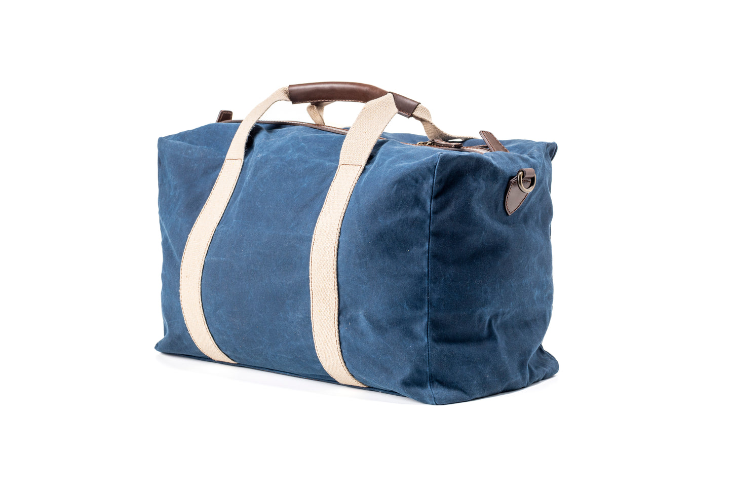 Duffle Bag In Waxed Cotton Made in USA Blue