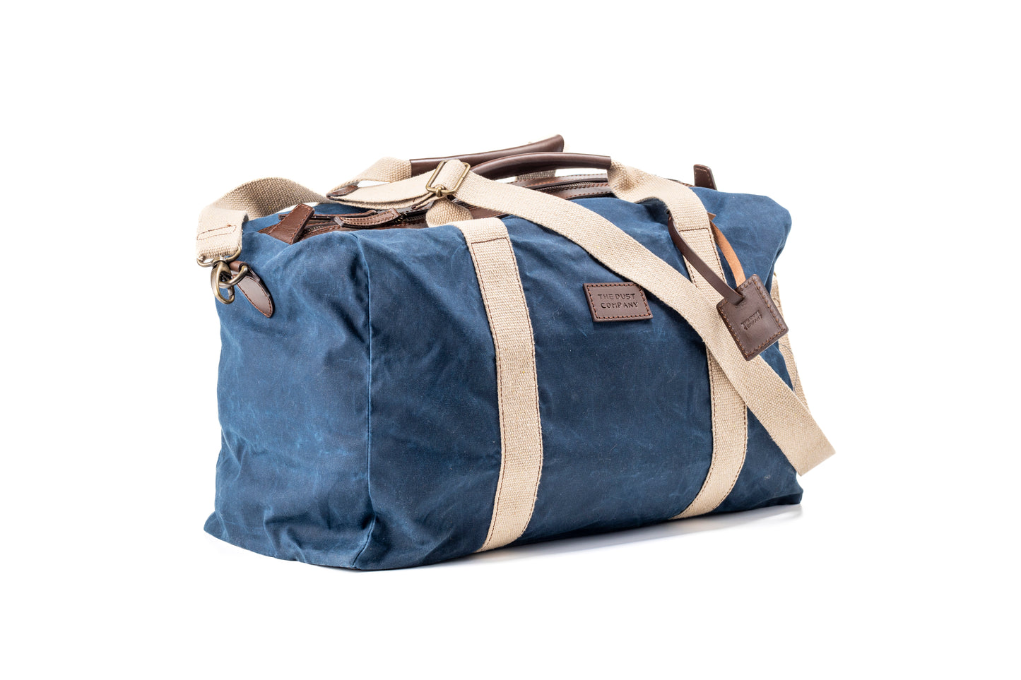 Duffle Bag In Waxed Cotton Made in USA Blue