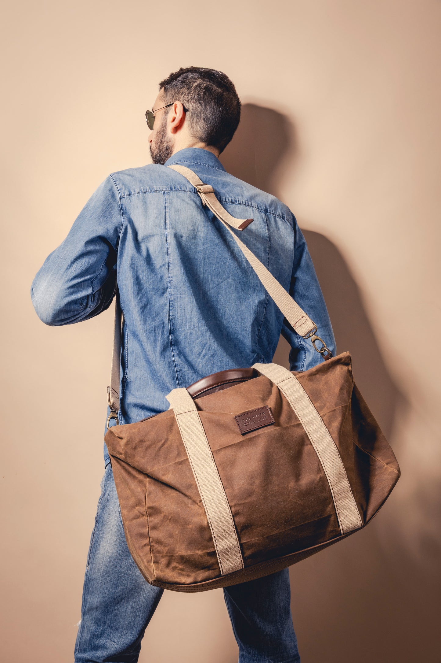 Duffle Bag In Waxed Cotton Made in USA Brown