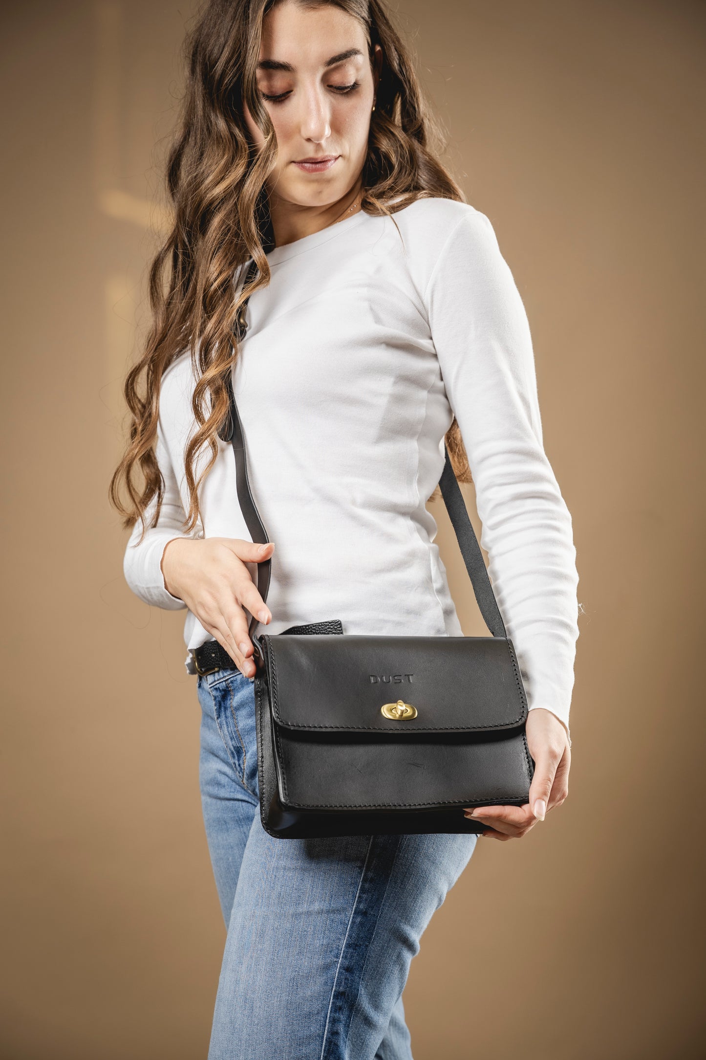Leren Crossbody Zwart De Santa Fe Collectie