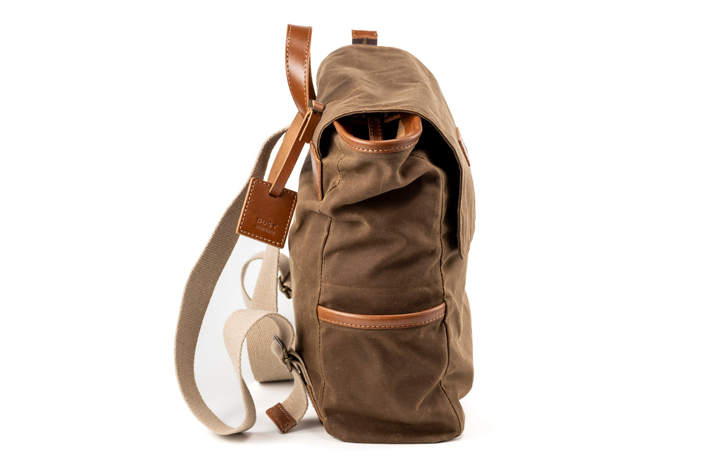 Zaino in pelle in cotone cerato Made In Usa Marrone