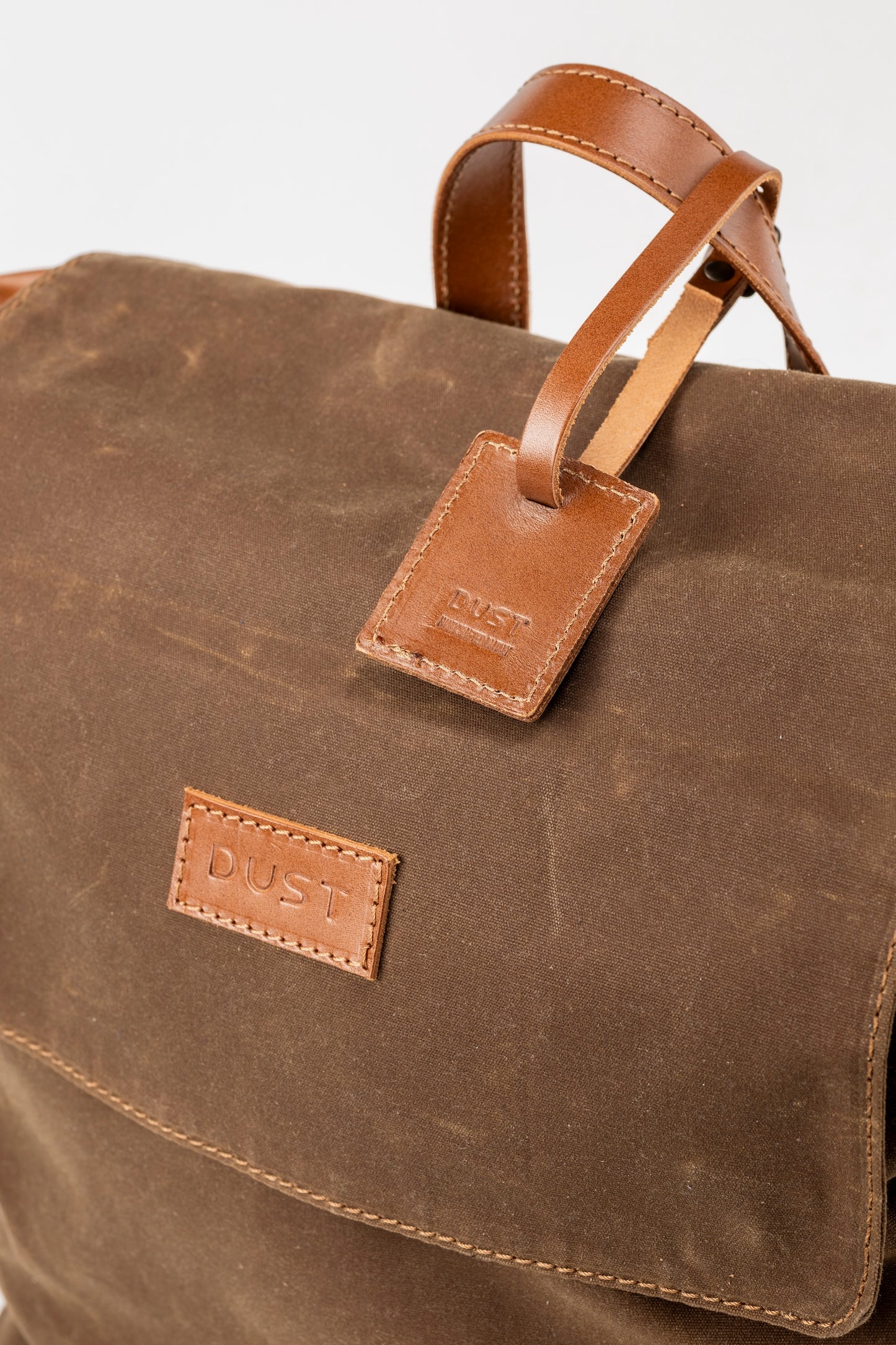 Zaino in pelle in cotone cerato Made In Usa Marrone