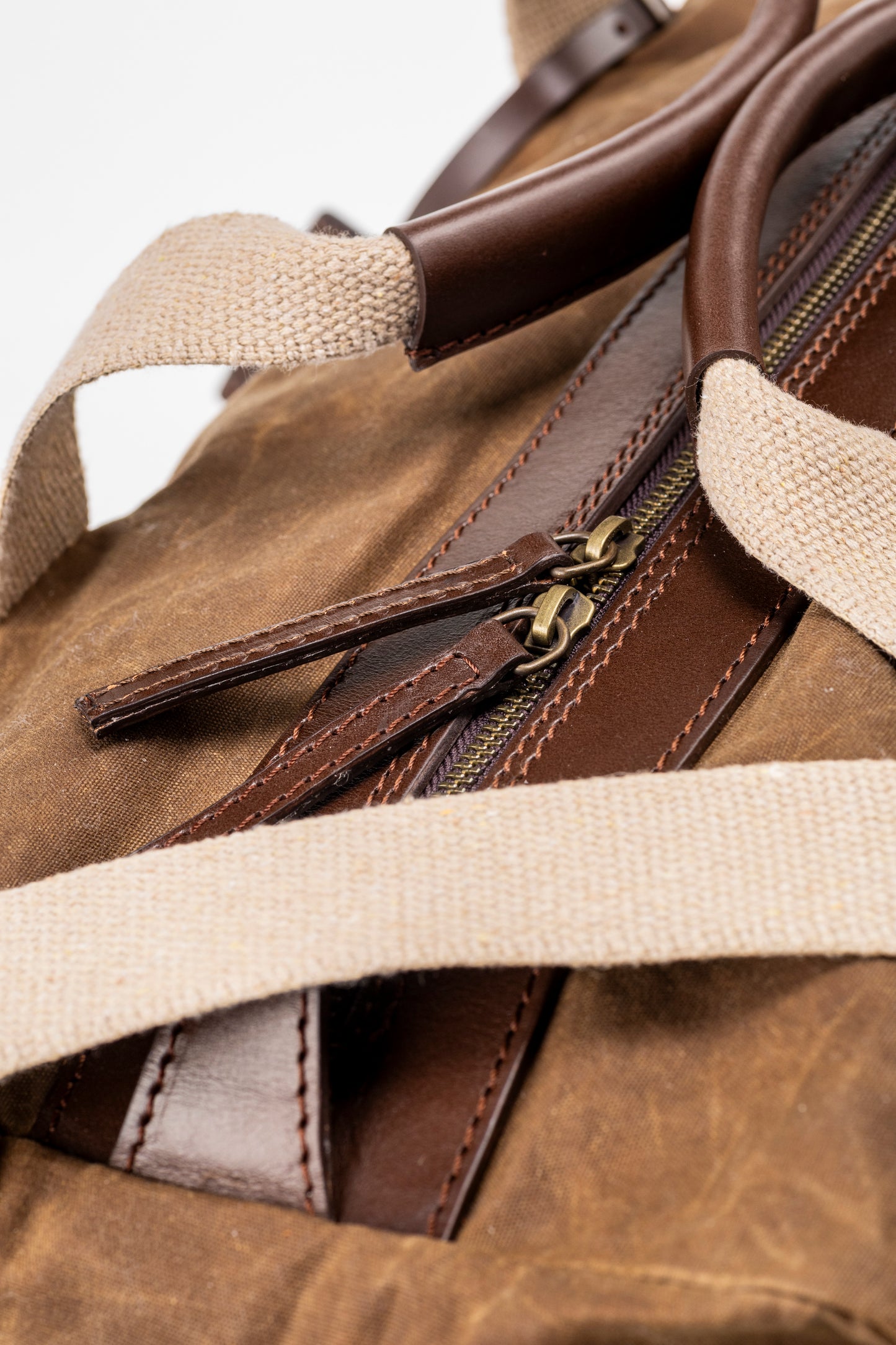 Duffle Bag In Waxed Cotton Made in USA Brown