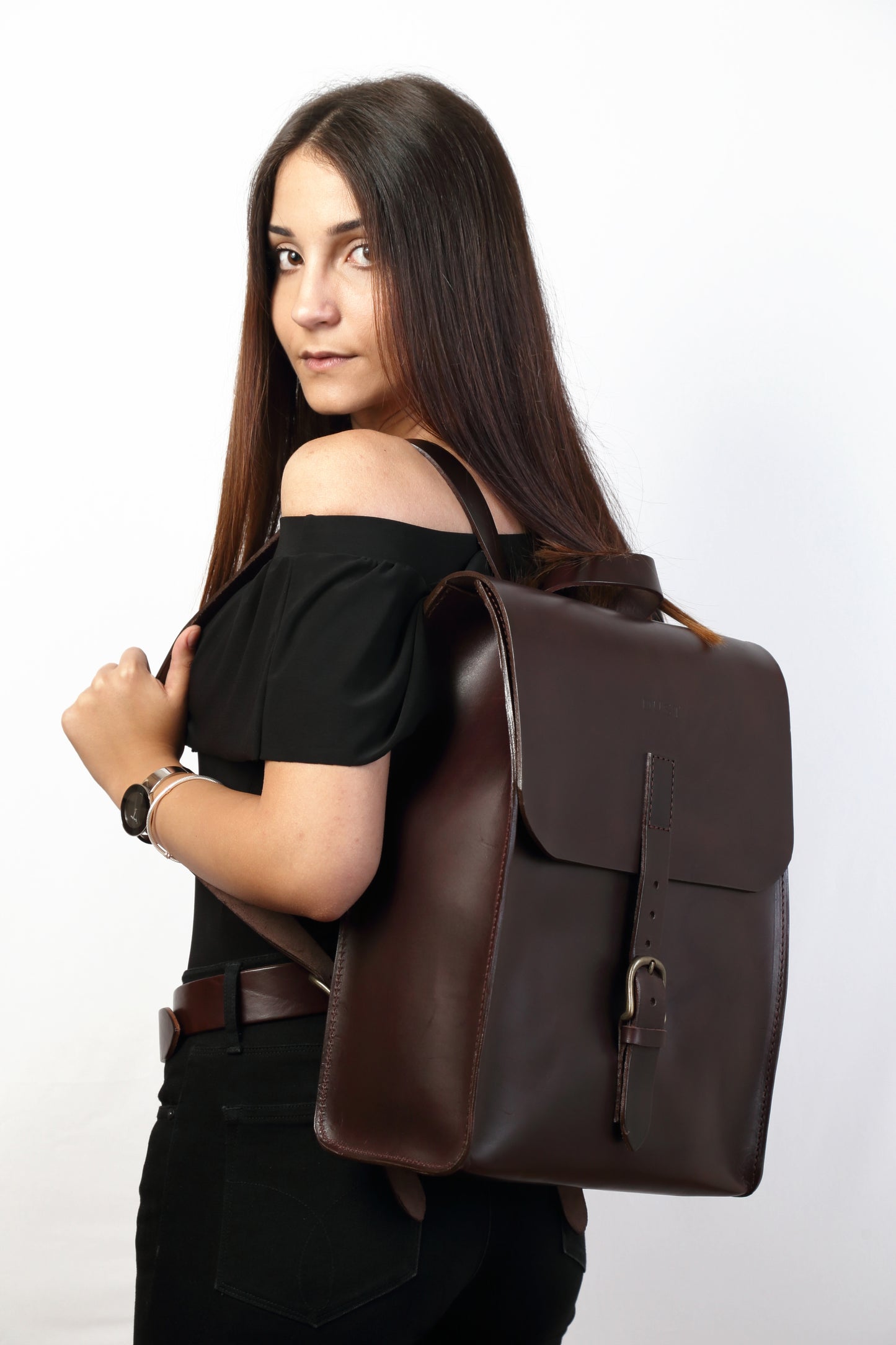 Zaino in Pelle Cuoio Testa di Moro Mod 120