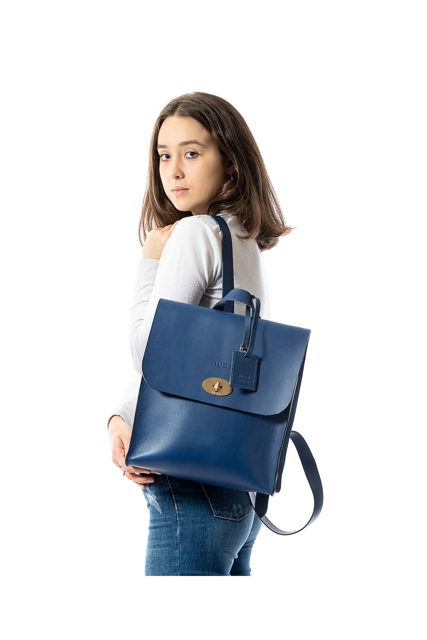 Zaino in pelle in Cuoio Blue Artist Collection