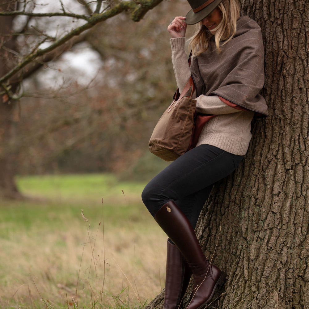 
                      
                        Leather Tote In Waxed Cotton Made in USA Brown
                      
                    