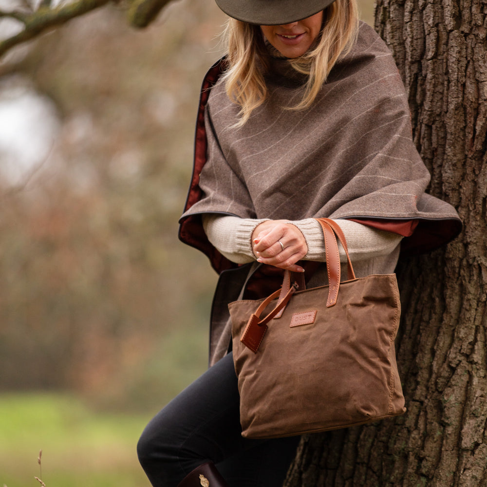 
                      
                        Leather Tote In Waxed Cotton Made in USA Brown
                      
                    