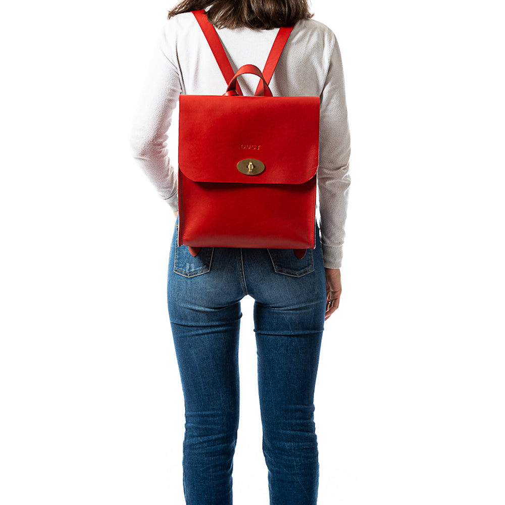 
                      
                        Leather Backpack in Cuoio Red Artist Collection
                      
                    