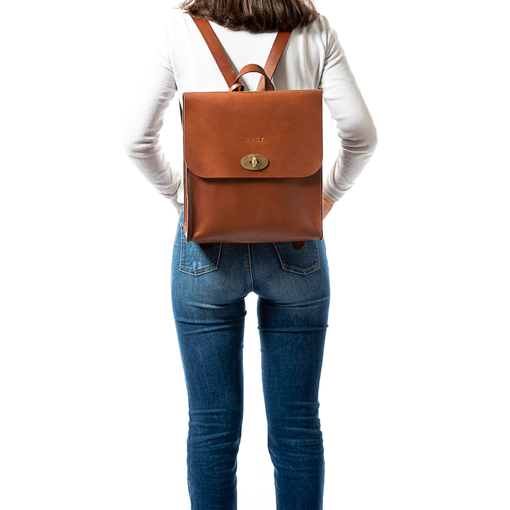 
                      
                        Leather Backpack in Cuoio Brown Artist Collection
                      
                    