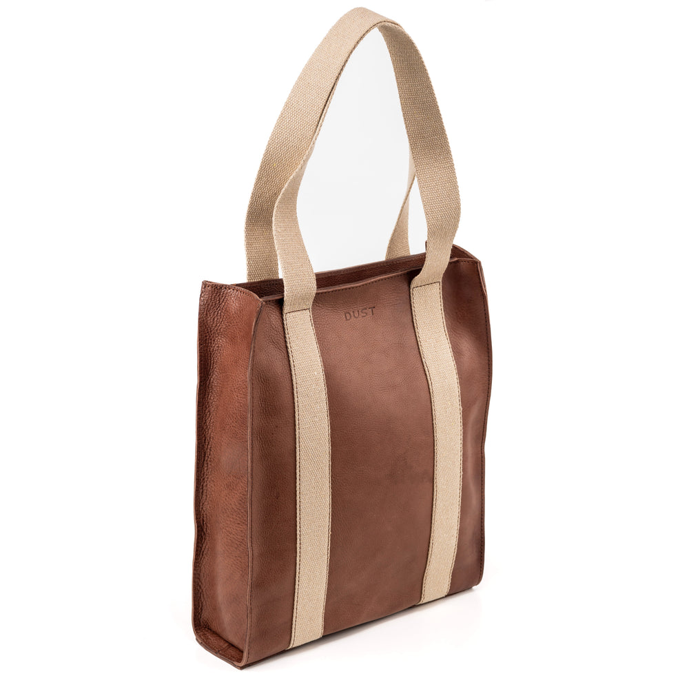 Leather Tote Tobacco Manhattan Collection