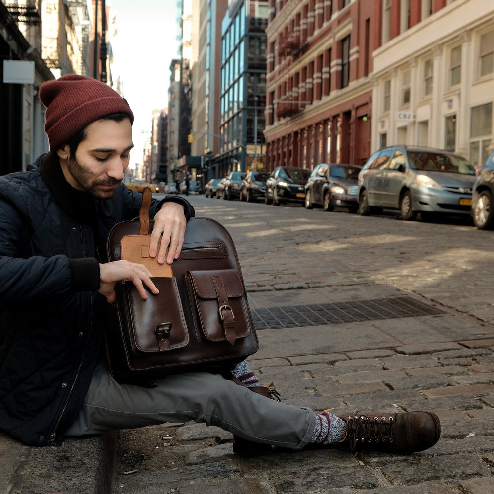 
                      
                        Leather Backpack Cuoio Dark Brown Mod 136
                      
                    