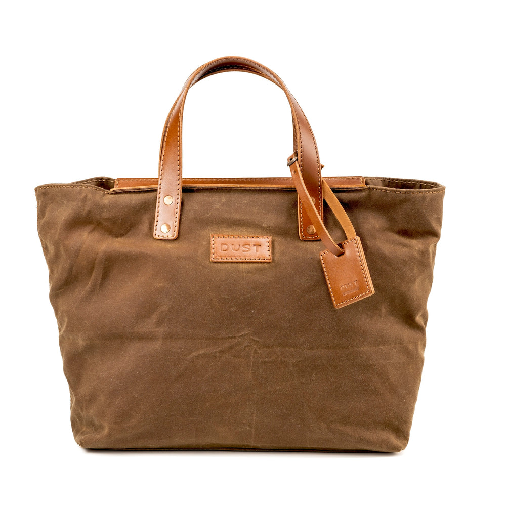 
                      
                        Leather Tote In Waxed Cotton Made in USA Brown
                      
                    