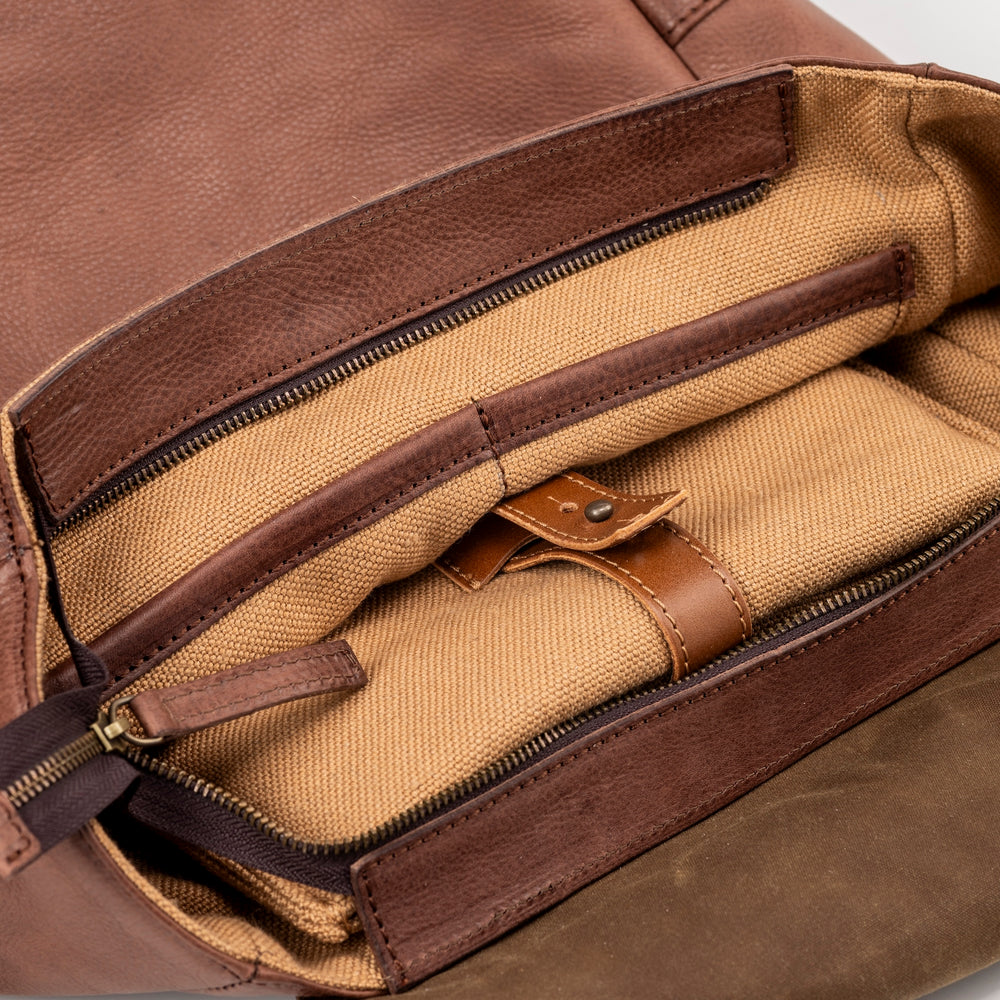 
                      
                        Leather Backpack Tobacco Boston Collection
                      
                    