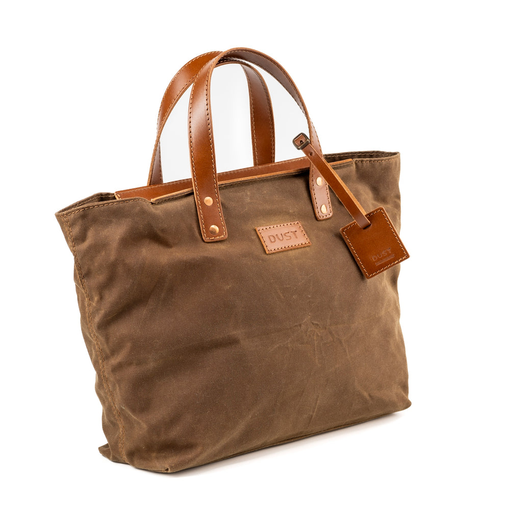 
                      
                        Leather Tote In Waxed Cotton Made in USA Brown
                      
                    