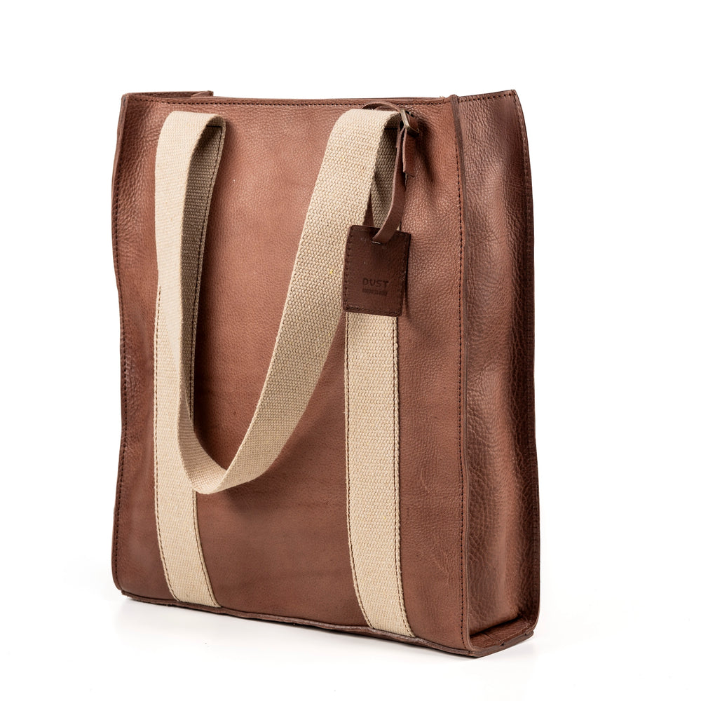 Leather Tote Tobacco Manhattan Collection