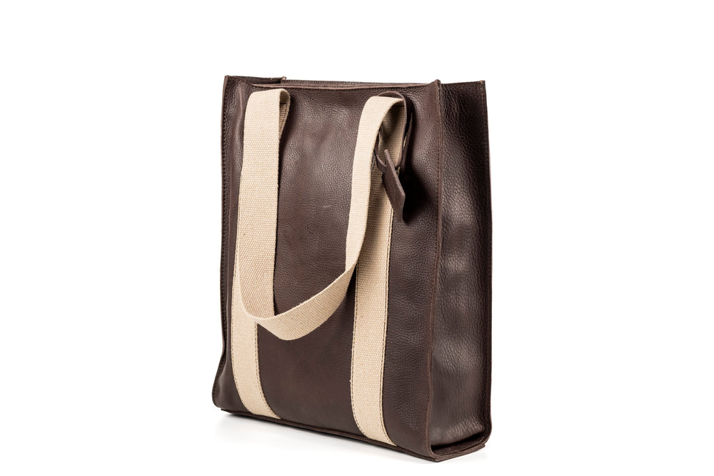 Borsa in pelle Coffee Manhattan Collection