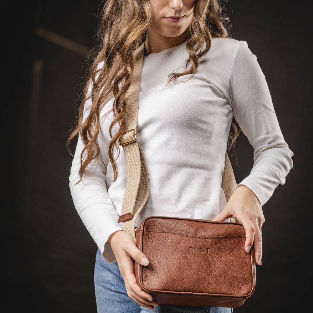 Leather Crossbody Tobacco The Sausalito Collection