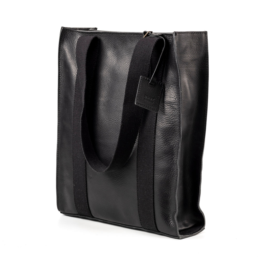 Leather Tote Black Manhattan Collection