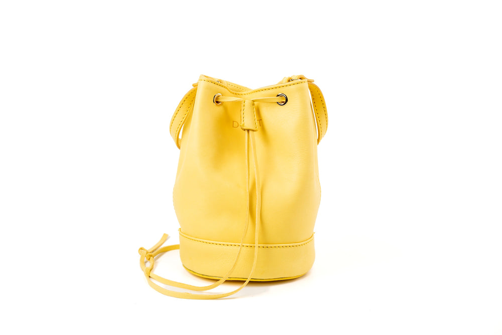 Secchiello in pelle giallo Chelsea Collection