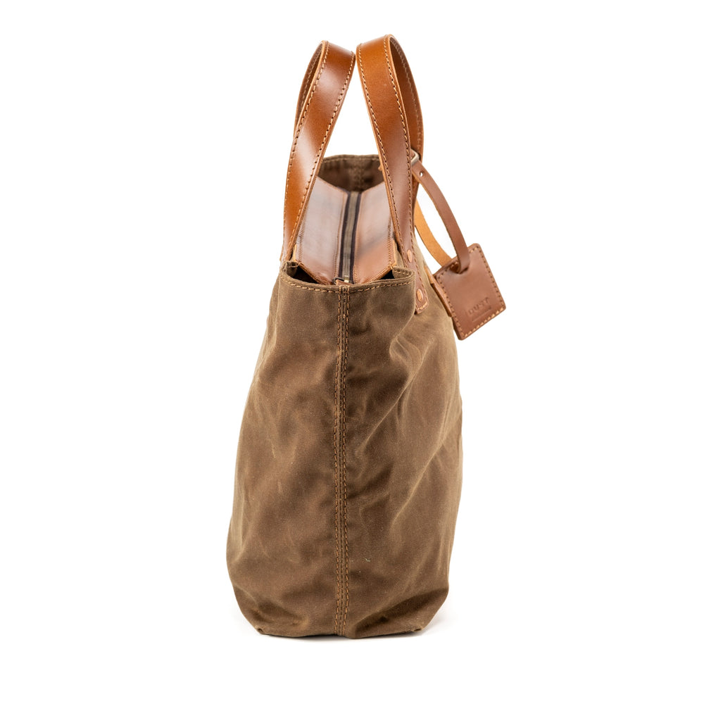 
                      
                        Leather Tote In Waxed Cotton Made in USA Brown
                      
                    