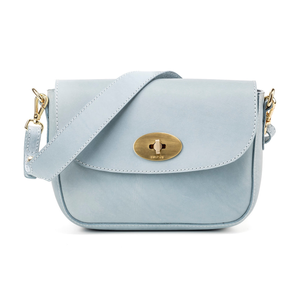 Leather Crossbody Light Blue Broadway Collection