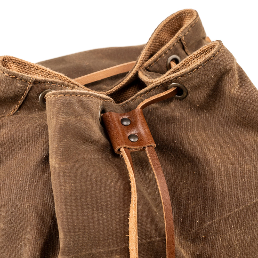 
                      
                        Leather Backpack With Waxed Cotton Made in USA Brown
                      
                    