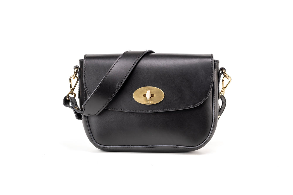 Leather Crossbody Black Broadway Collection