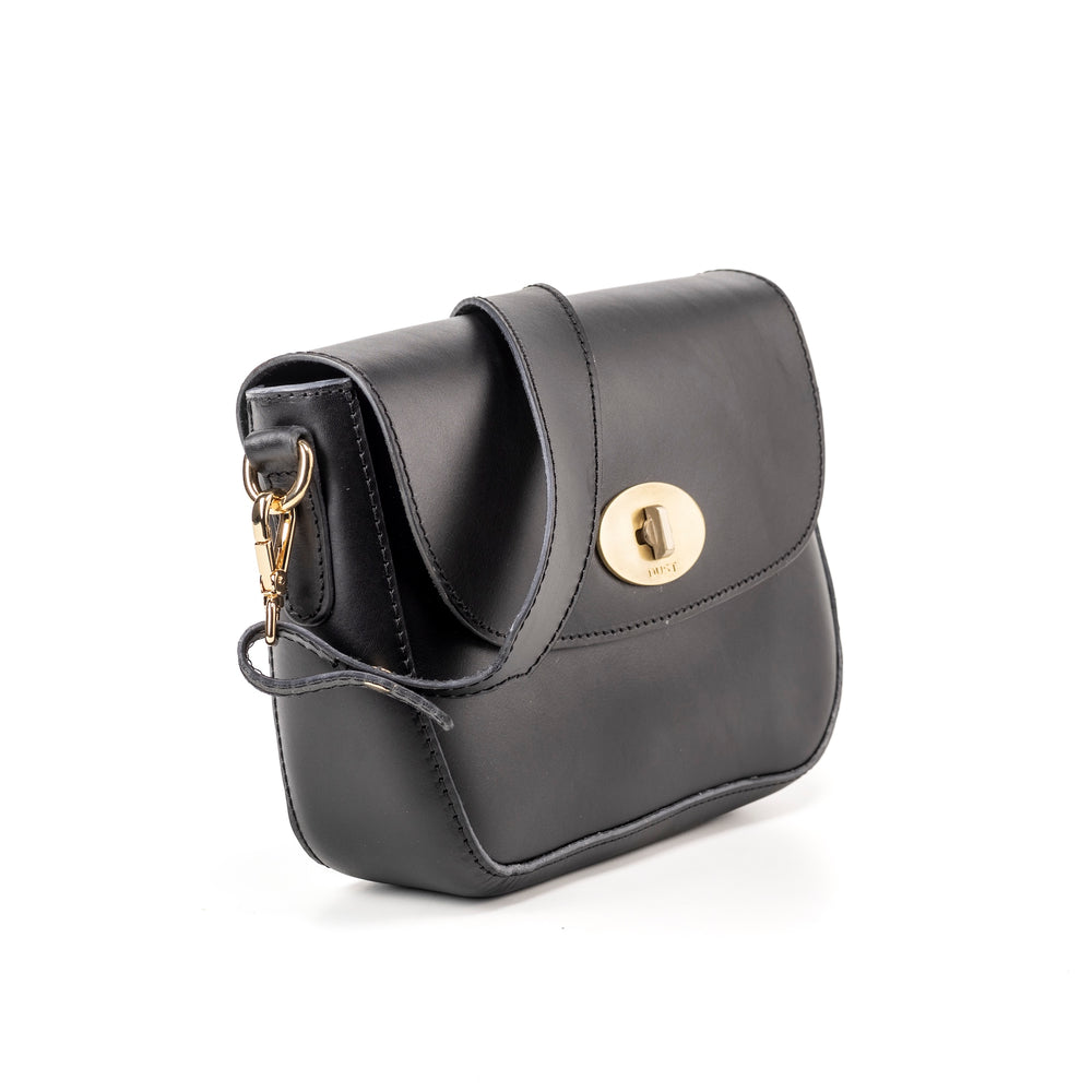 
                      
                        Borsa a tracolla in pelle nera Broadway Collection
                      
                    