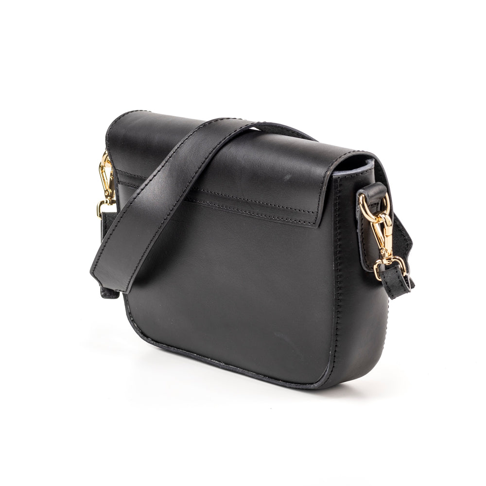 
                      
                        Borsa a tracolla in pelle nera Broadway Collection
                      
                    