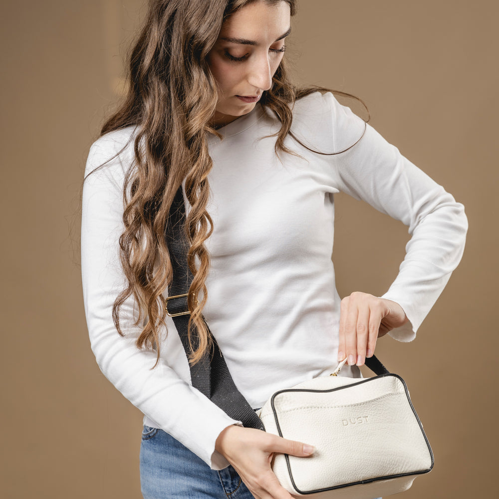 
                      
                        Leather Crossbody White The Sausalito Collection
                      
                    