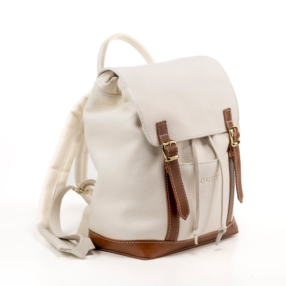 Leather Backpack White Laurel Canyon Collection