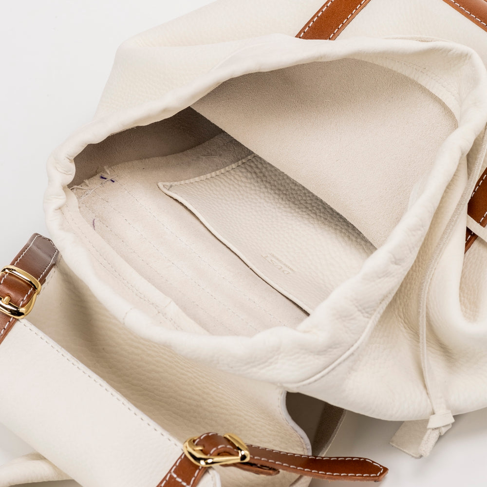 
                      
                        Leather Backpack White Laurel Canyon Collection
                      
                    