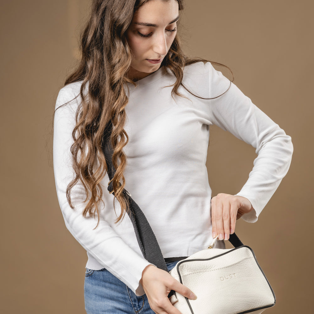 
                      
                        Leather Crossbody White The Sausalito Collection
                      
                    