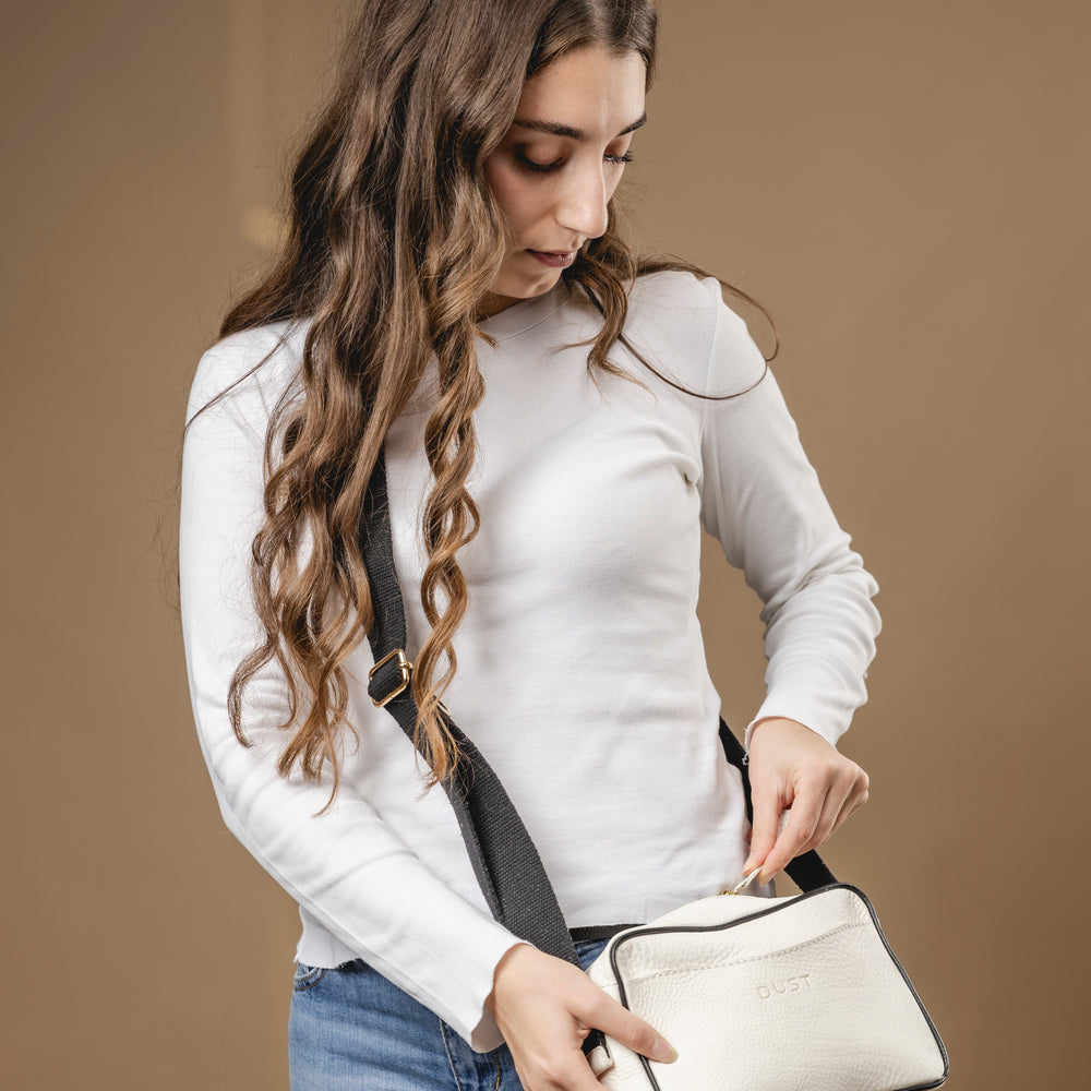 
                      
                        Leather Crossbody White The Sausalito Collection
                      
                    