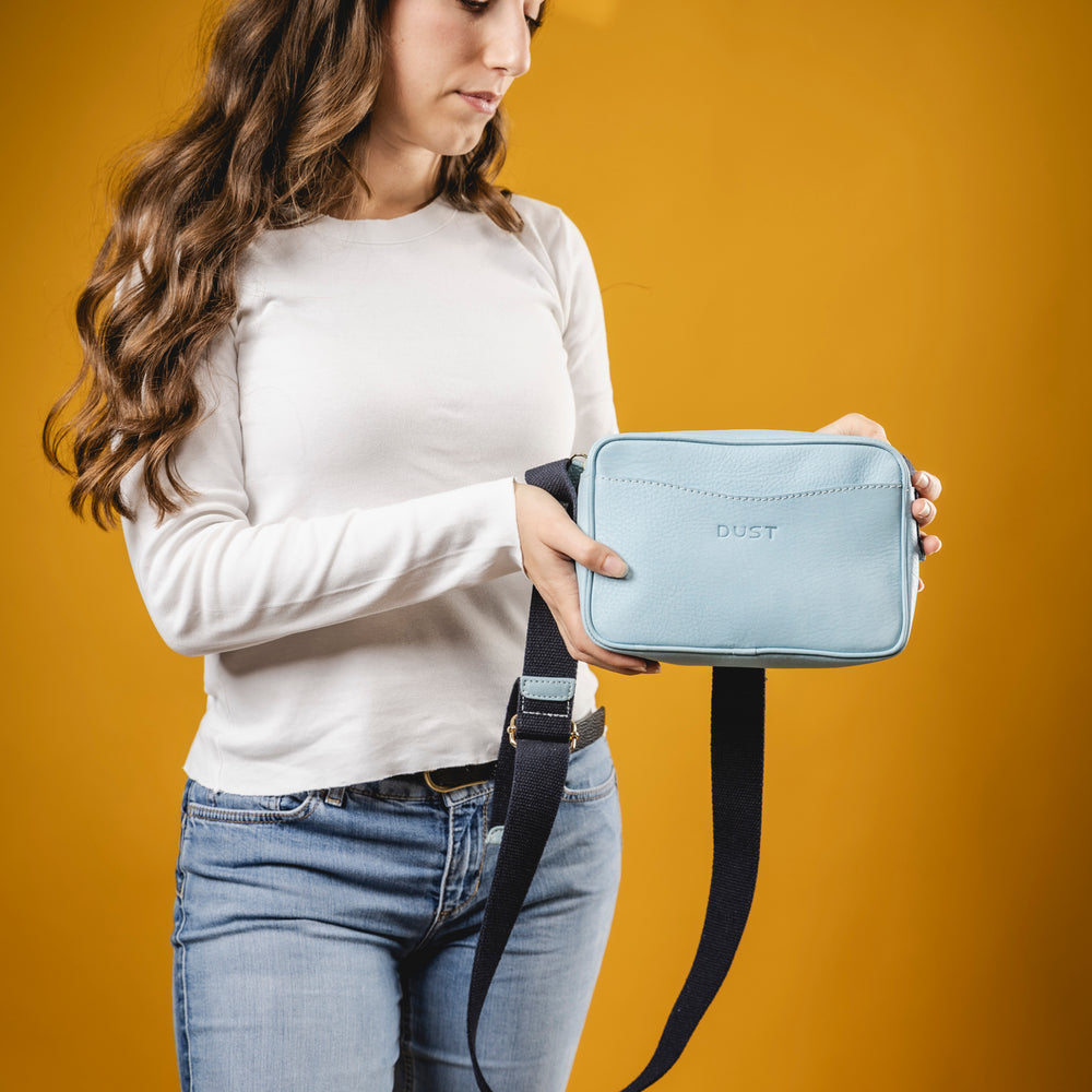 
                      
                        Leather Crossbody Light Blue The Sausalito Collection
                      
                    