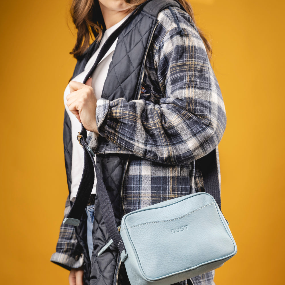 
                      
                        Leather Crossbody Light Blue The Sausalito Collection
                      
                    