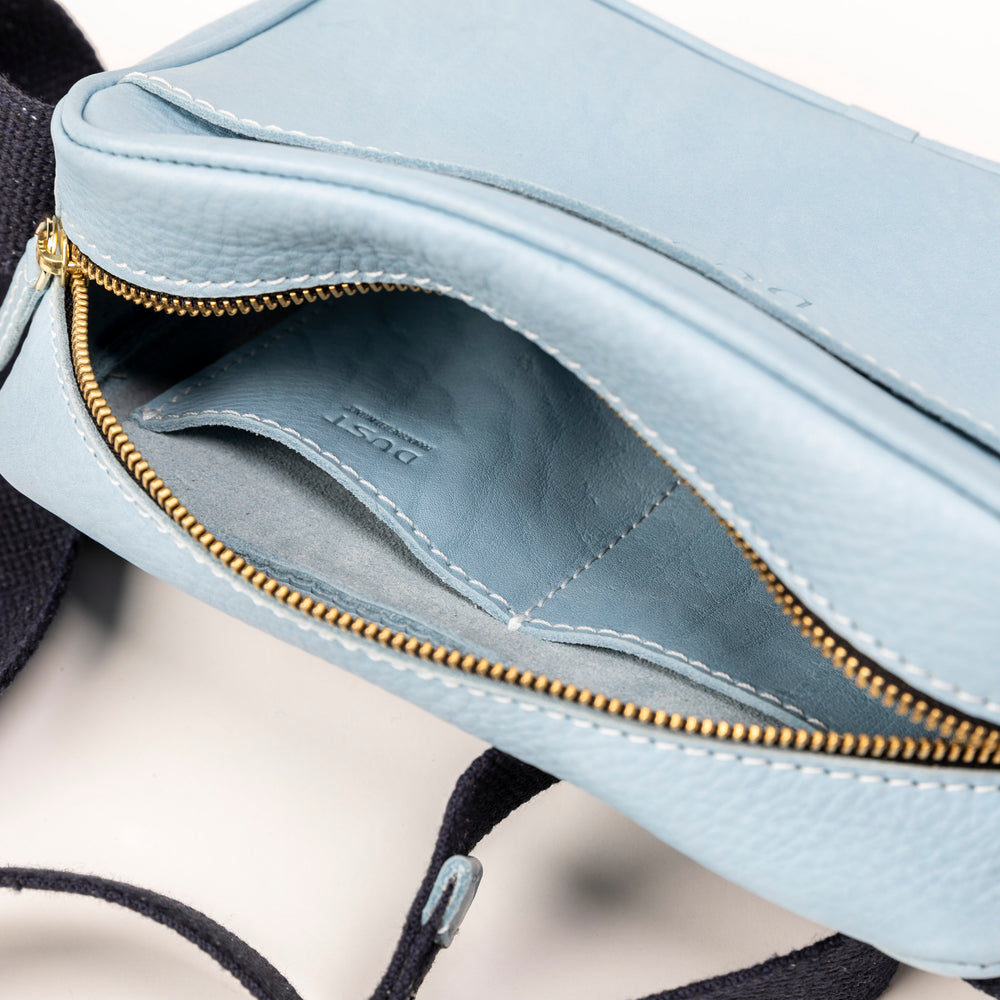 
                      
                        Leather Crossbody Light Blue The Sausalito Collection
                      
                    