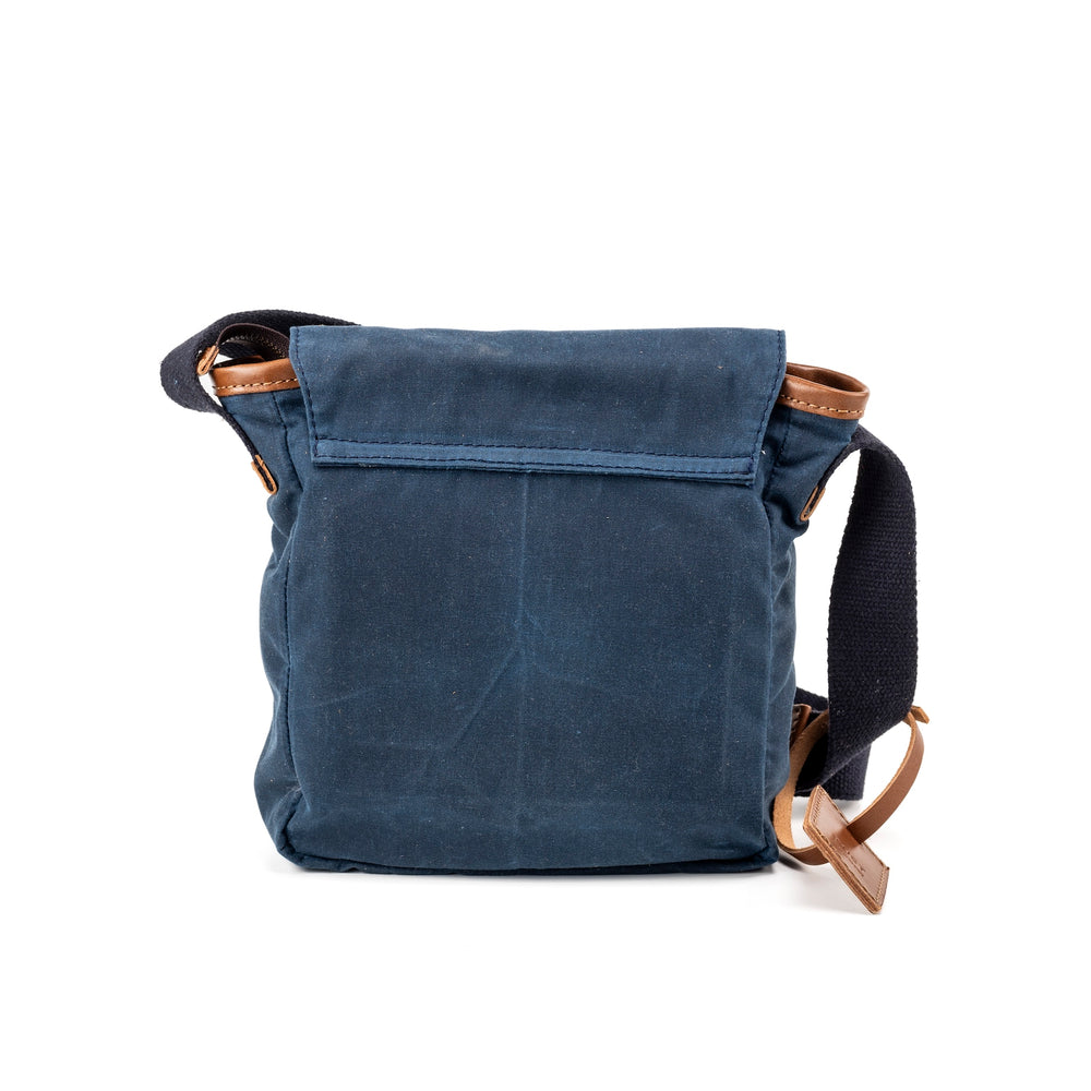 
                      
                        Leather Messenger In Waxed Cotton Made in USA Blue
                      
                    