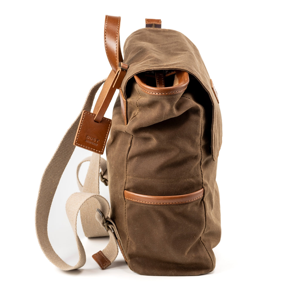 
                      
                        Leather Backpack In Waxed Cotton Made in USA Brown
                      
                    