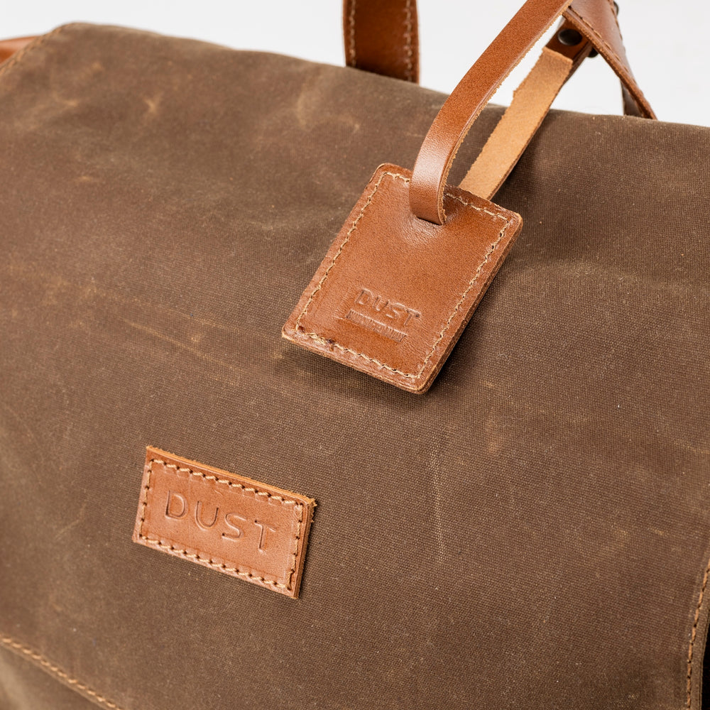 
                      
                        Leather Backpack In Waxed Cotton Made in USA Brown
                      
                    