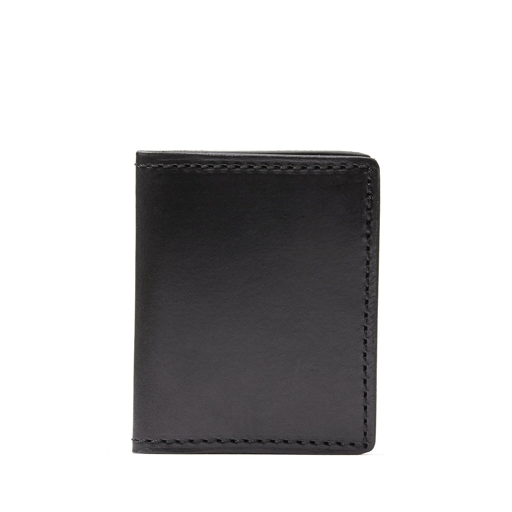 Leather Credit Card Holder in Cuoio Black Mod 131