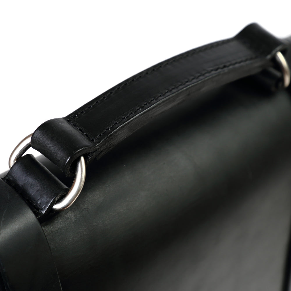 
                      
                        Leather Briefcase in Cuoio Black Mod 119
                      
                    