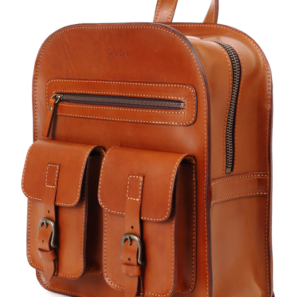 Leather Backpack Cuoio Brown Mod 136