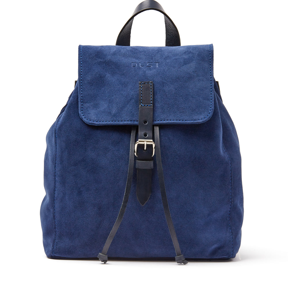 
                      
                        Leather Backpack in Suede Blue Venice Collection
                      
                    