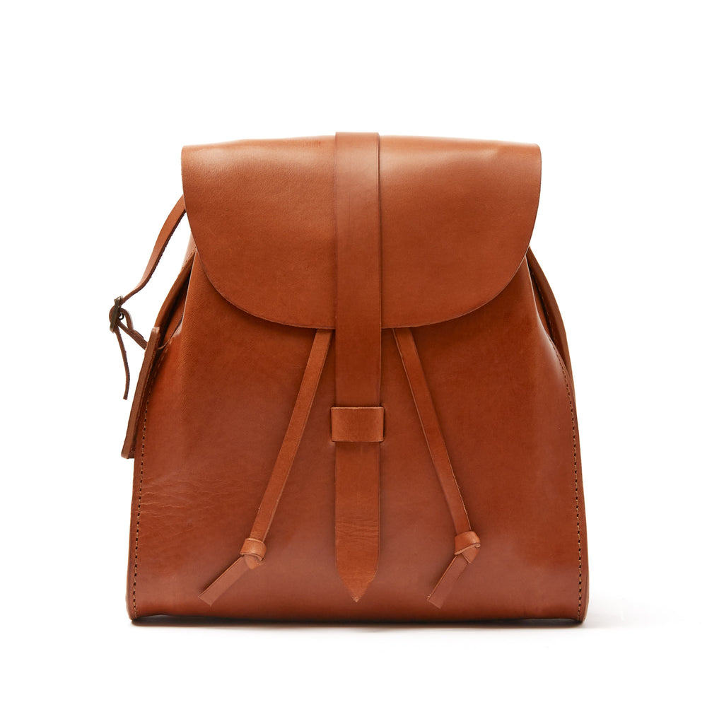 
                      
                        Leather Backpack in Cuoio Brown Mod 130
                      
                    